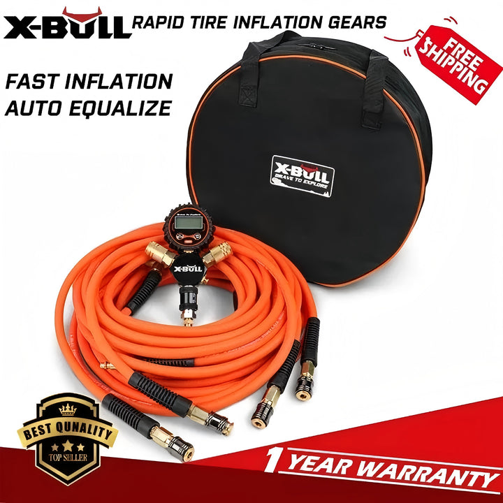 X - BULL 4 - Tire Inflation Deflation System Air Down Tire Deflators for Car Truck