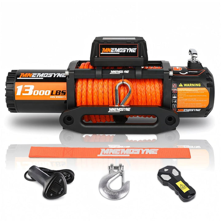 MNEMOSYNE Electric Winch 13000lbs Synthetic Rope Towing Trailer Truck 4WD 4x4