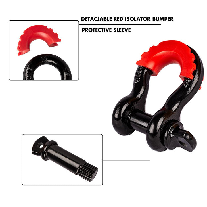 XBULL 2PCS D Ring Shackle Bow 3/4" 5T