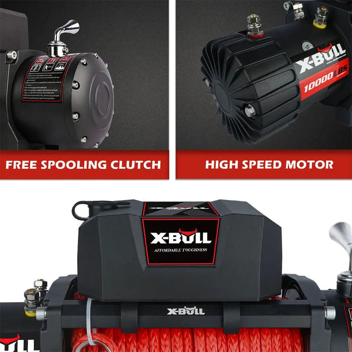 X-BULL Electric Winch 10000 LBS 12V Synthetic Rope SUV Jeep Truck 4WD - X-BULL