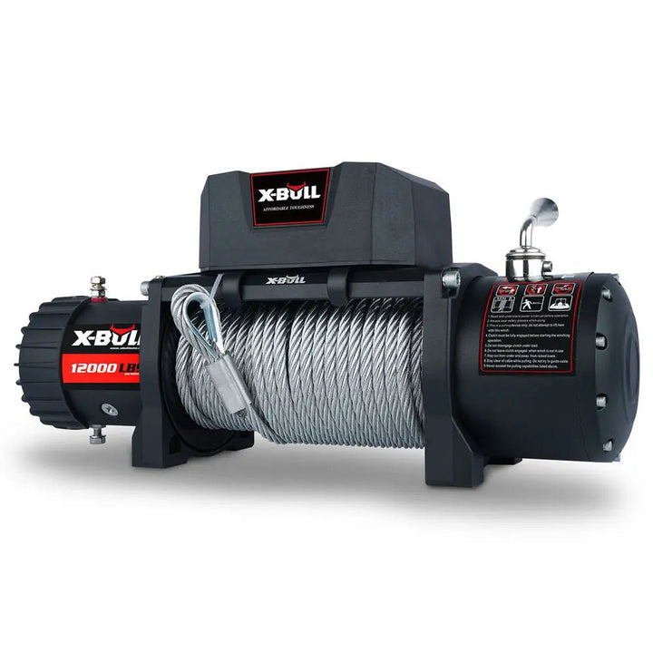 X-BULL Electric Winch 12000 LBS 12V Steel Cable SUV Jeep Truck 4WD - X-BULL
