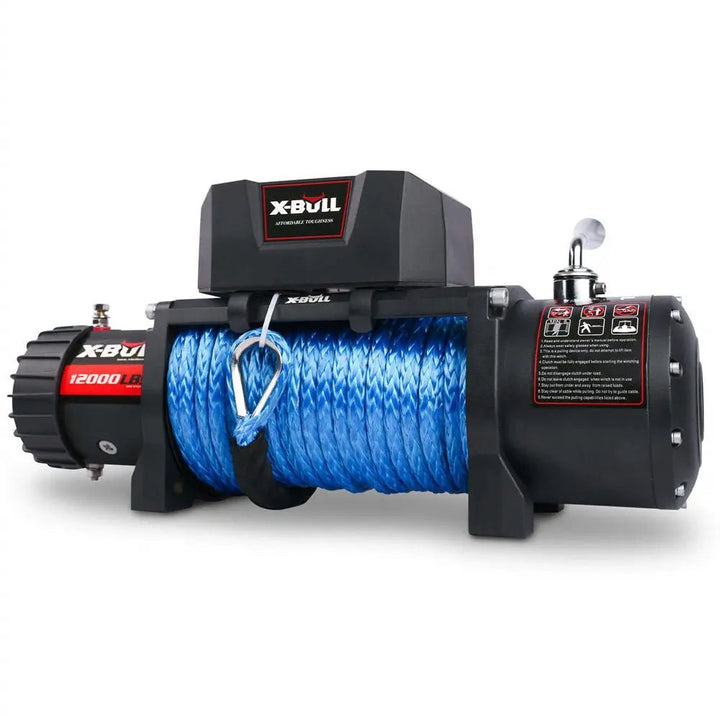 X - BULL Electric Winch 12000 LBS 12V Synthetic Rope SUV Jeep Truck - X - BULL