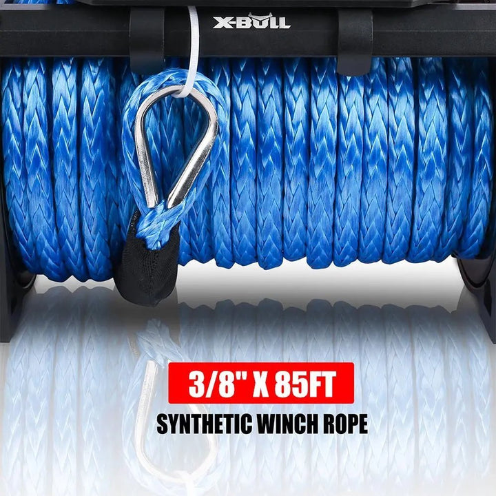 X - BULL Electric Winch 12000 LBS 12V Synthetic Rope SUV Jeep Truck - X - BULL