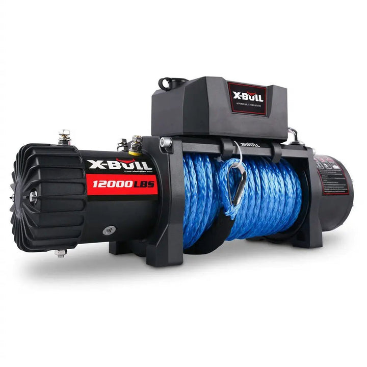 X - BULL Electric Winch 12000 LBS 12V Synthetic Rope SUV Jeep Truck - X - BULL