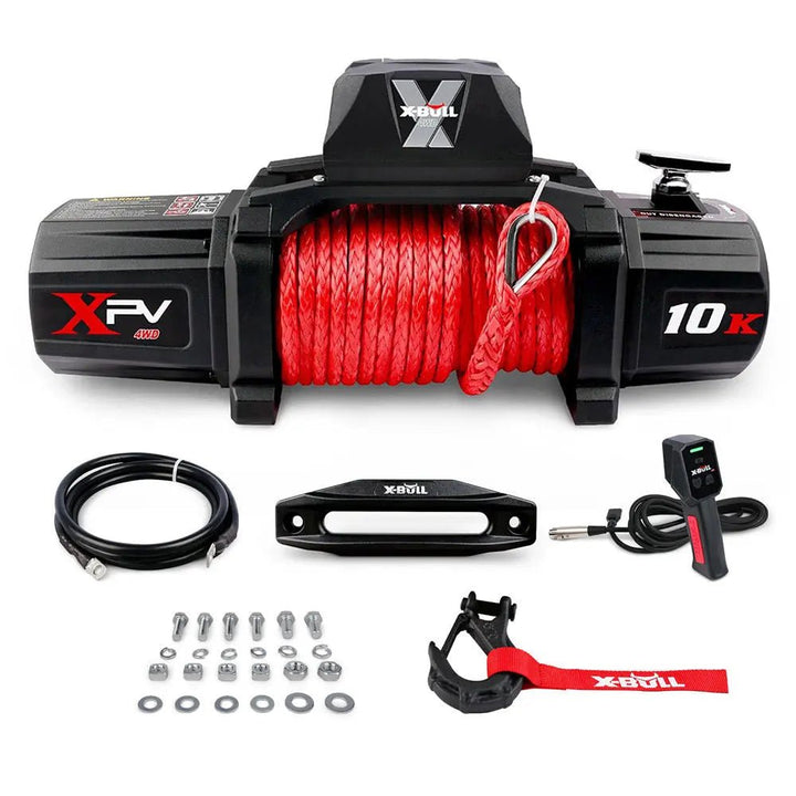 X-BULL Electric Winch XPV 10000 LBS 12V Synthetic Rope SUV Jeep Truck 4WD - X-BULL