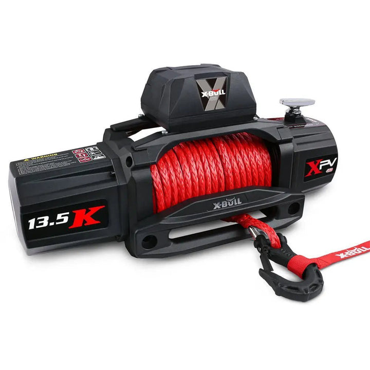 X - BULL Electric Winch XPV 13500 LBS 12V Synthetic Rope SUV Jeep Truck 4WD（test item） - X - BULL