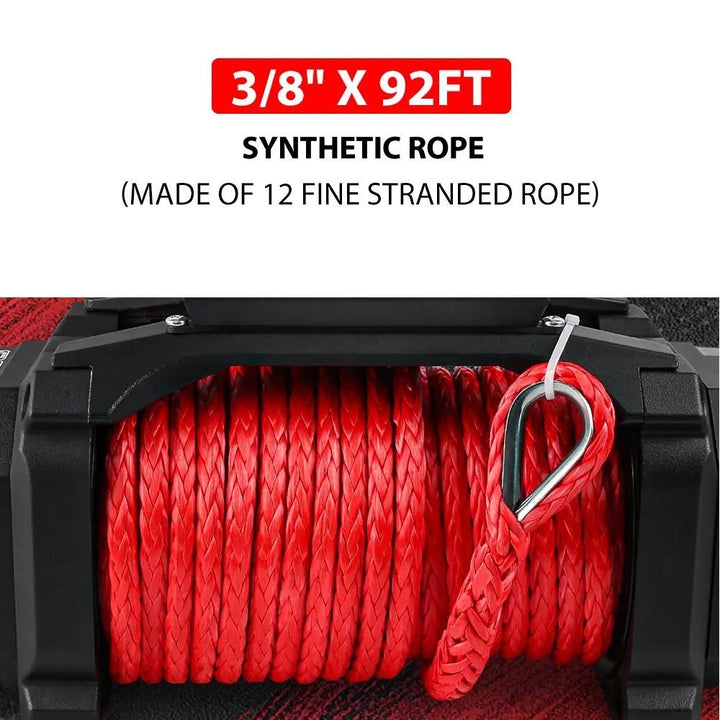 X - BULL Electric Winch XPV 13500 LBS 12V Synthetic Rope SUV Jeep Truck 4WD（test item） - X - BULL