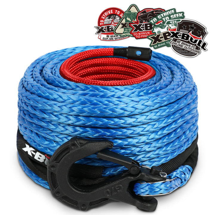 X-BULL Synthetic Winch Rope Kit 3/8" X 85ft 32000 LBS - Blue